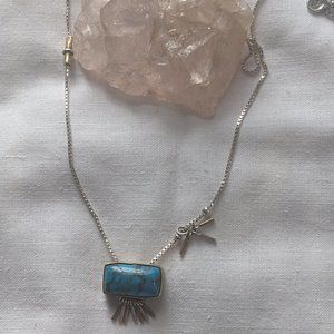 Silpada Turquoise Burst Necklace Sterling Silver and Brass